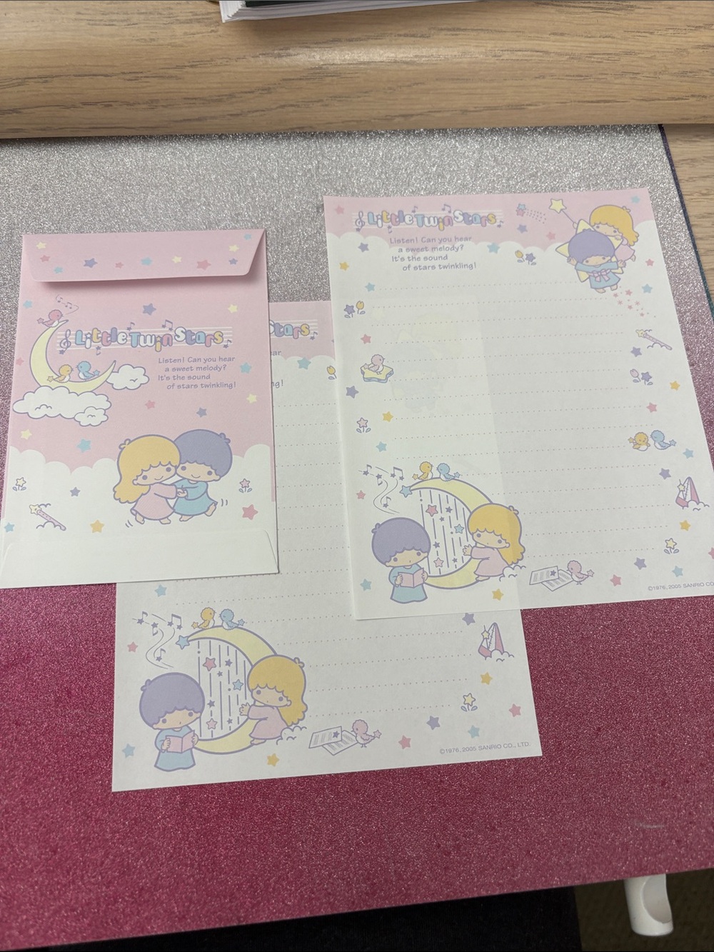 Sanrio Little Twin Stars Pastel Pink & Lavender Stationery Set